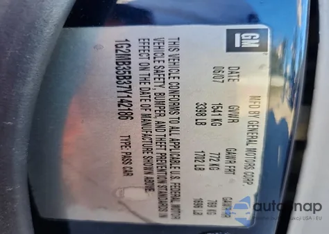 2007 Pontiac Solstice z USA, uszkodzony, nr VIN 1G2MB35B37Y142186